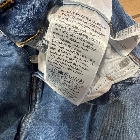 Levi’s 29 Wedgie Skinny Fit Cropped Denim Jeans High Rise Button Front - Picture 8 of 9